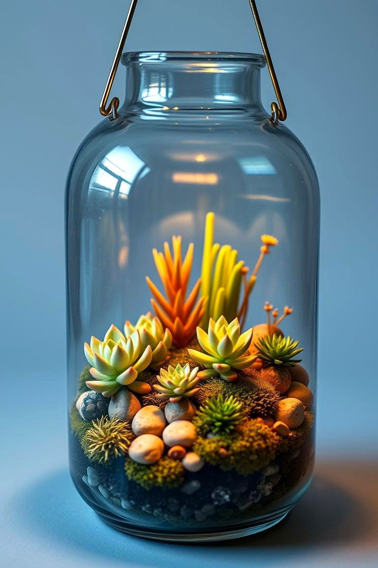 DIY Terrarium Lantern - 24 Lantern Centerpiece Ideas