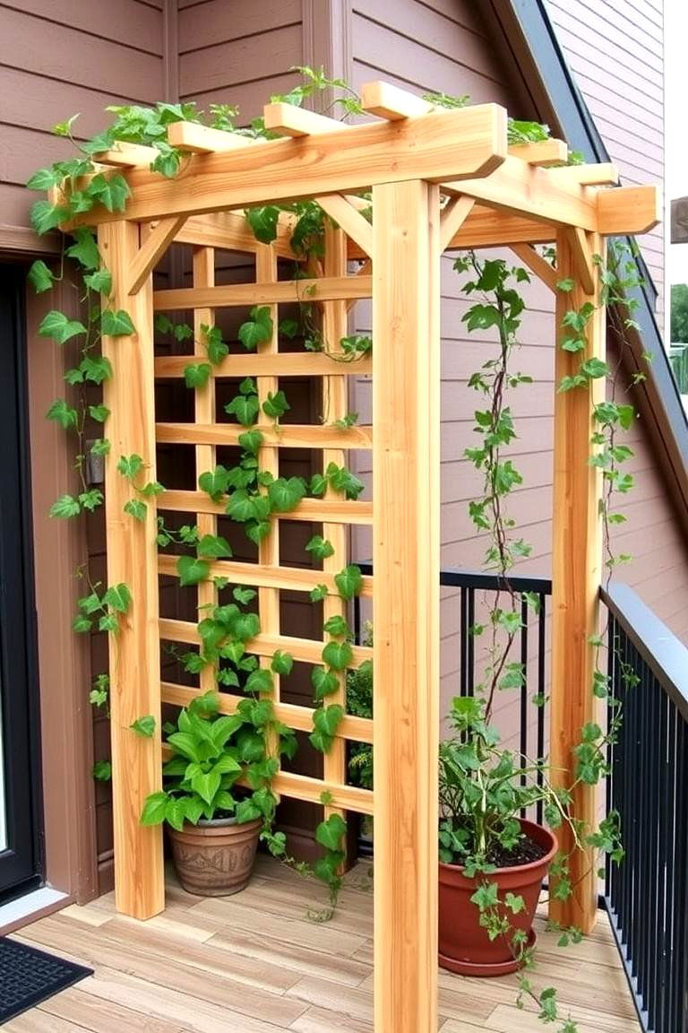 DIY Trellis for Vines - 24 Green Balcony Ideas