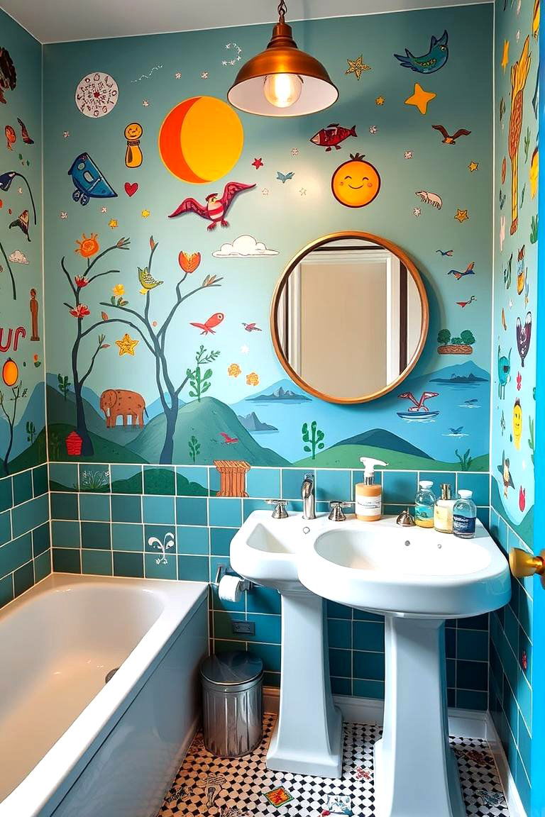 DIY Wall Art Wonderland - 24 Teen Bathroom Ideas