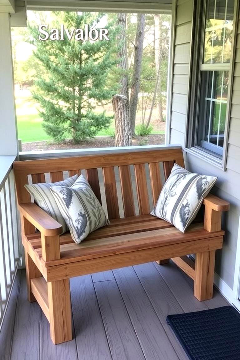 DIY Wooden Bench - 24 Small Porch Ideas