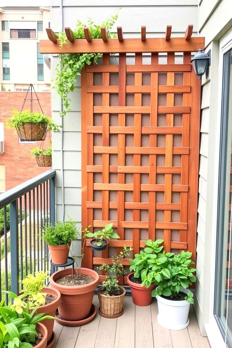 DIY Wooden Lattice Trellis - 24 Balcony Trellis Ideas
