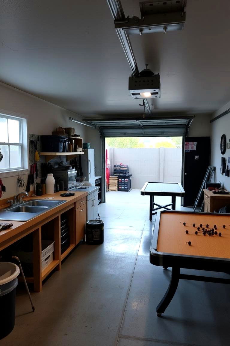 DIY Workshop and Game Space - 24 Garage Game Room Ideas