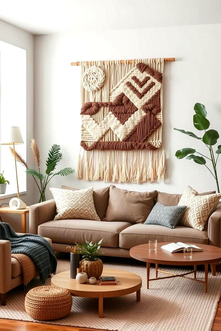 DIY Yarn Wall Art - 24 living room wall decor ideas