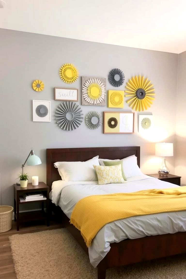 DIY Yellow and Grey Wall Decor - 24 Yellow and Grey Bedroom Ideas