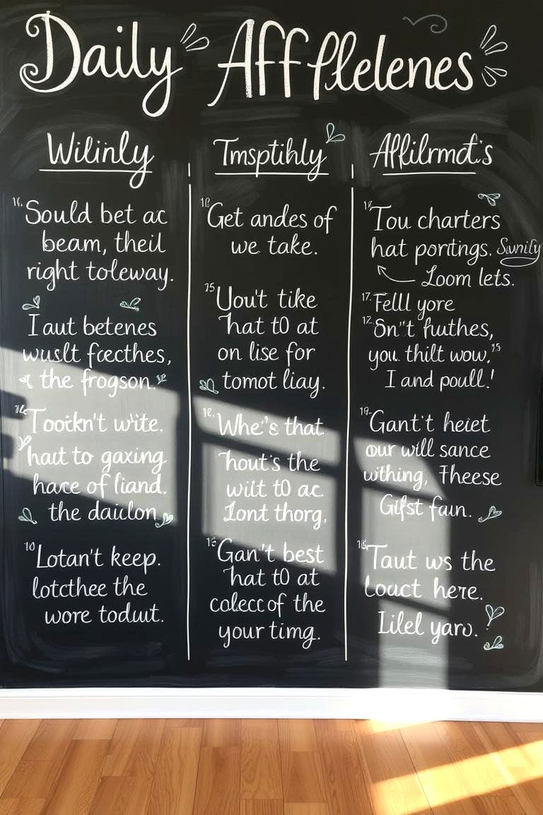 Daily Affirmations Chalkboard - 24 Chalkboard Wall Ideas