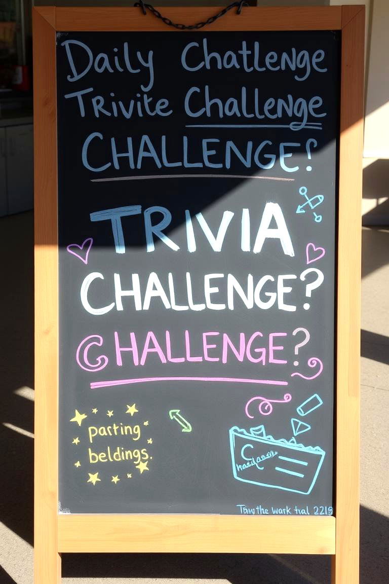 Daily Trivia Challenge - 24 Chalkboard Ideas