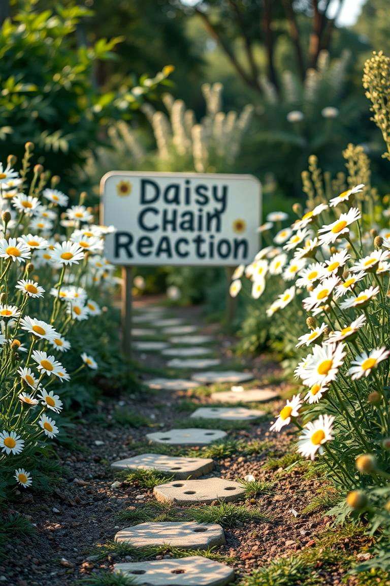 Daisy Chain Reaction - 24 Funny Garden Sign Ideas