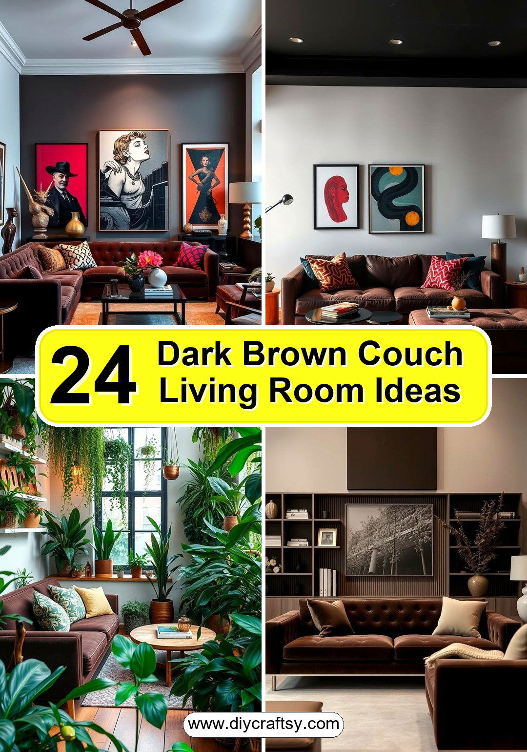 Dark Brown Couch Living Room Ideas