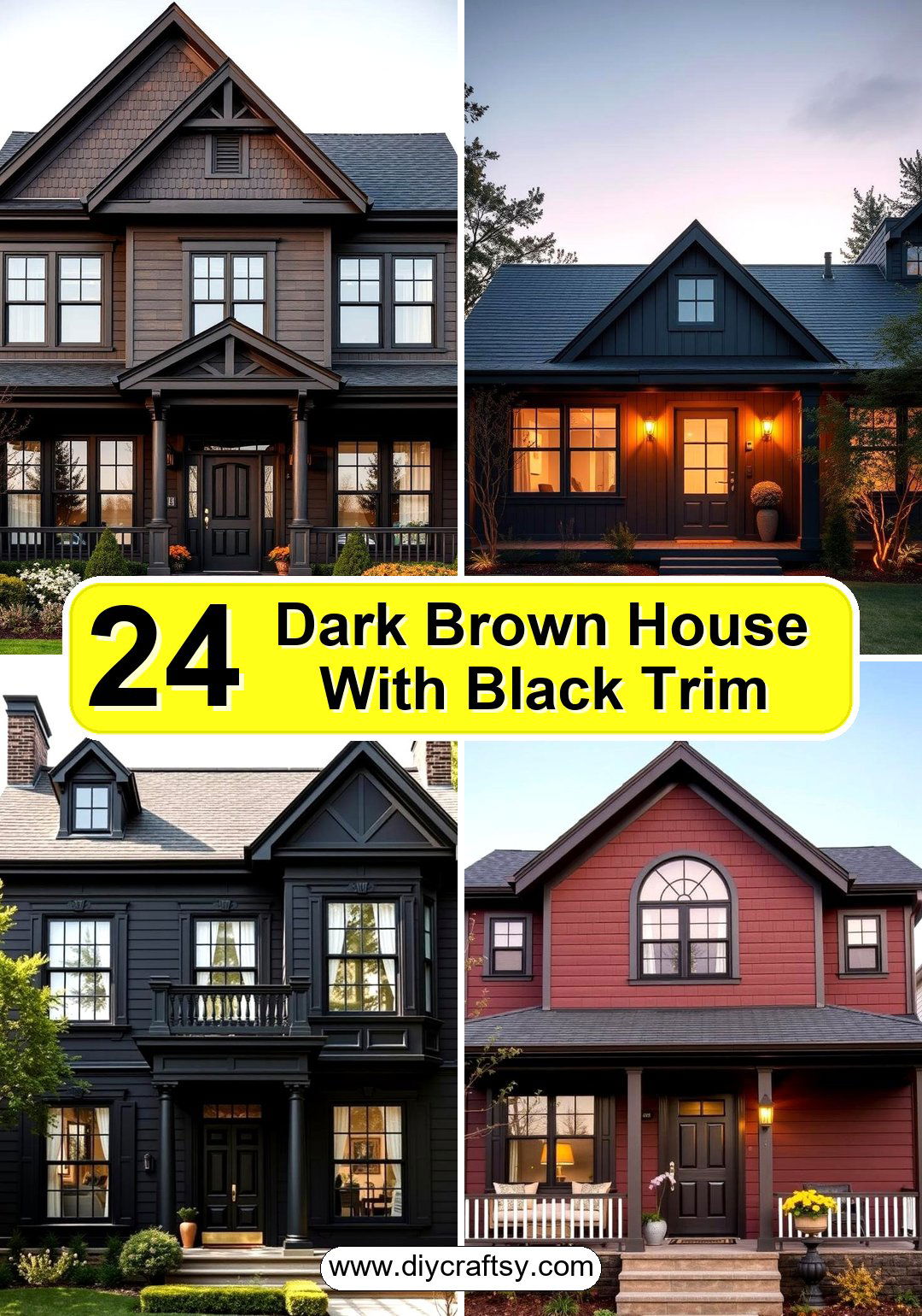 Dark Brown House With Black Trim
