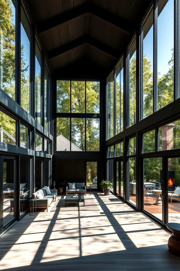 Dark Brown with Large Windows for Natural Light - 24 Dark Brown House Exterior Ideas