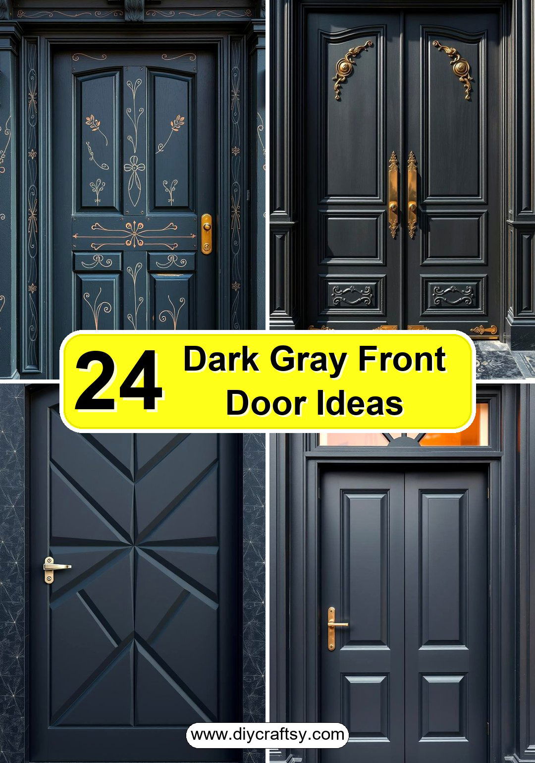 Dark Gray Front Door Ideas
