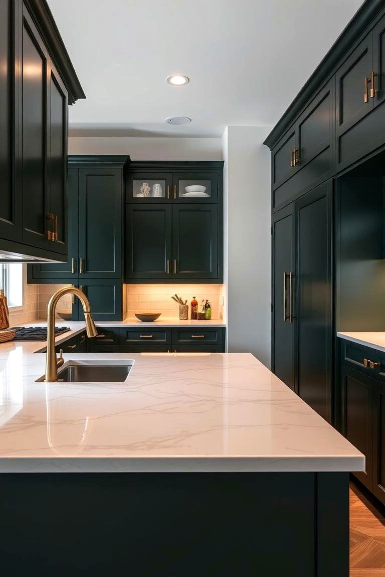 Dark Green Cabinetry for Timeless Elegance - 24 Dark Green Kitchen Ideas