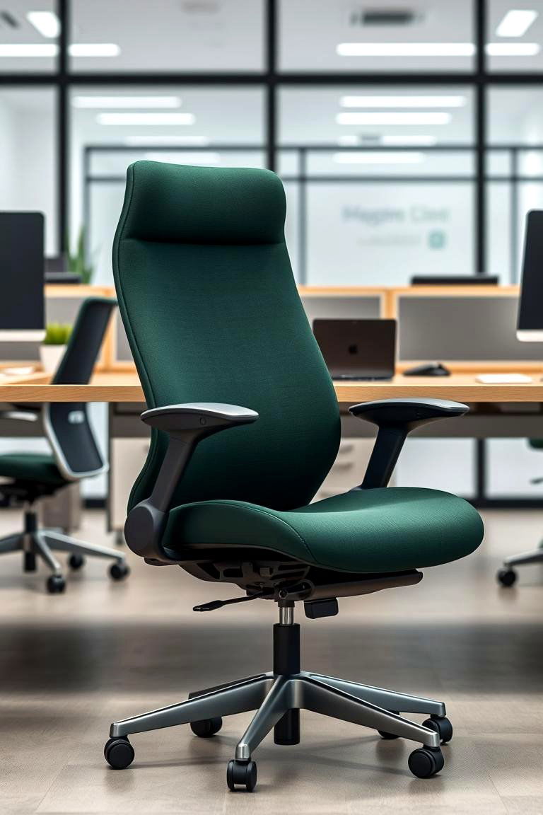 Dark Green Ergonomic Chair - 24 Dark Green Home Office Ideas