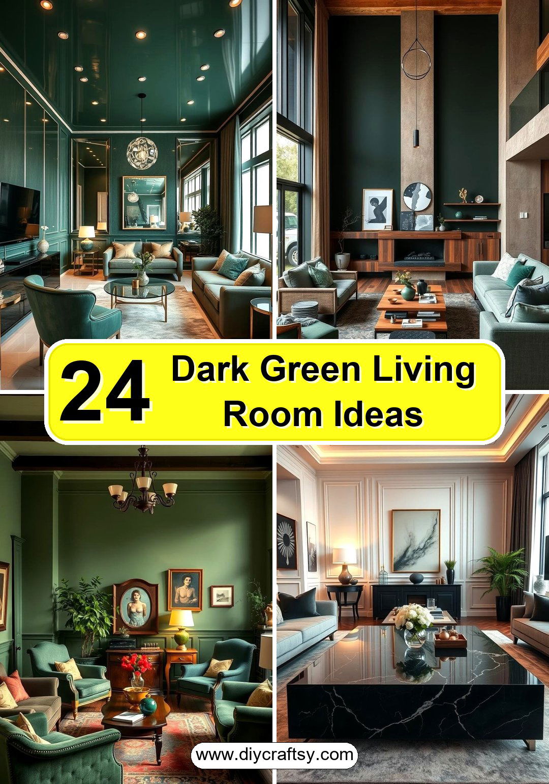 Dark Green Living Room Ideas