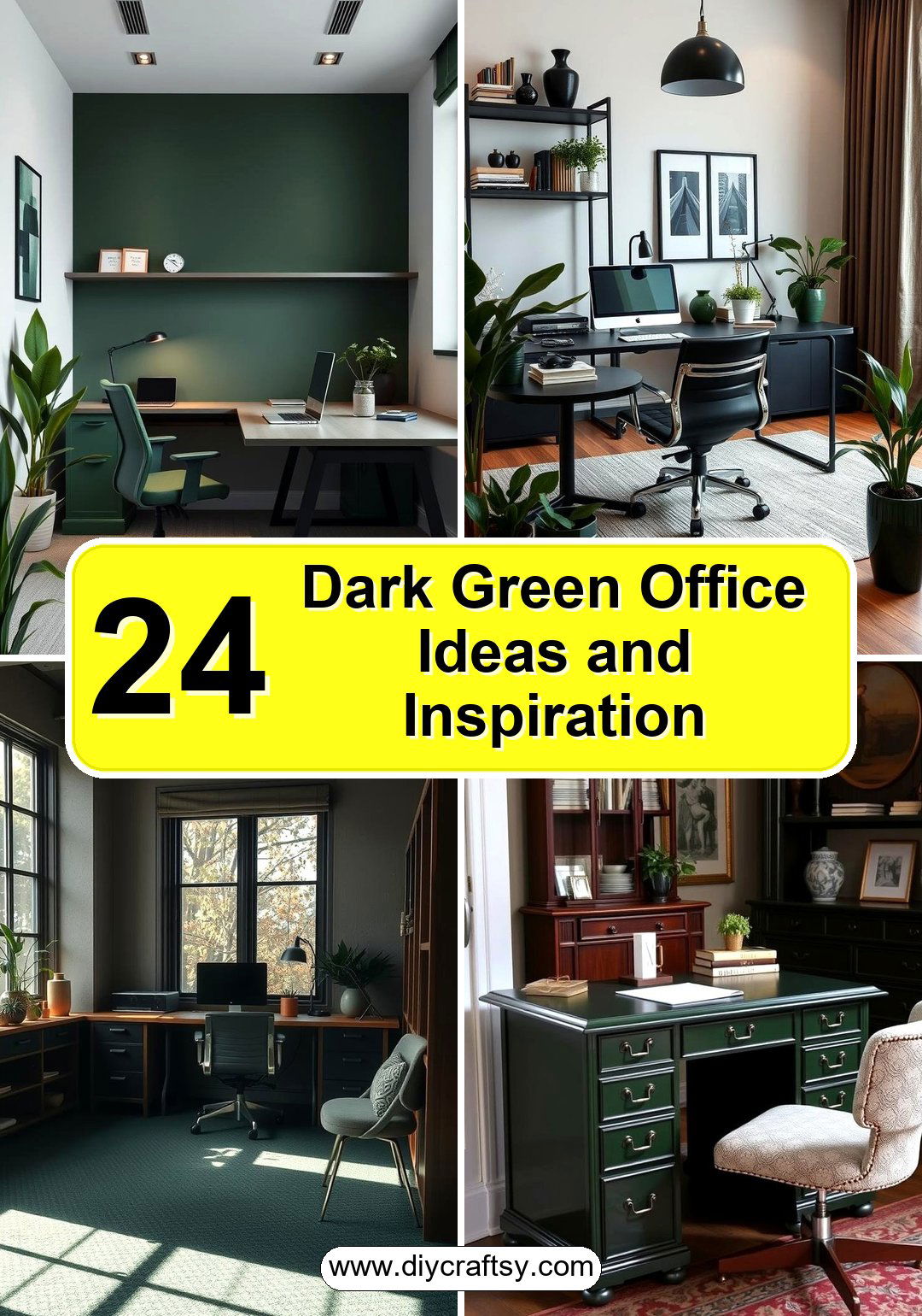 Dark Green Office Ideas and Inspiration