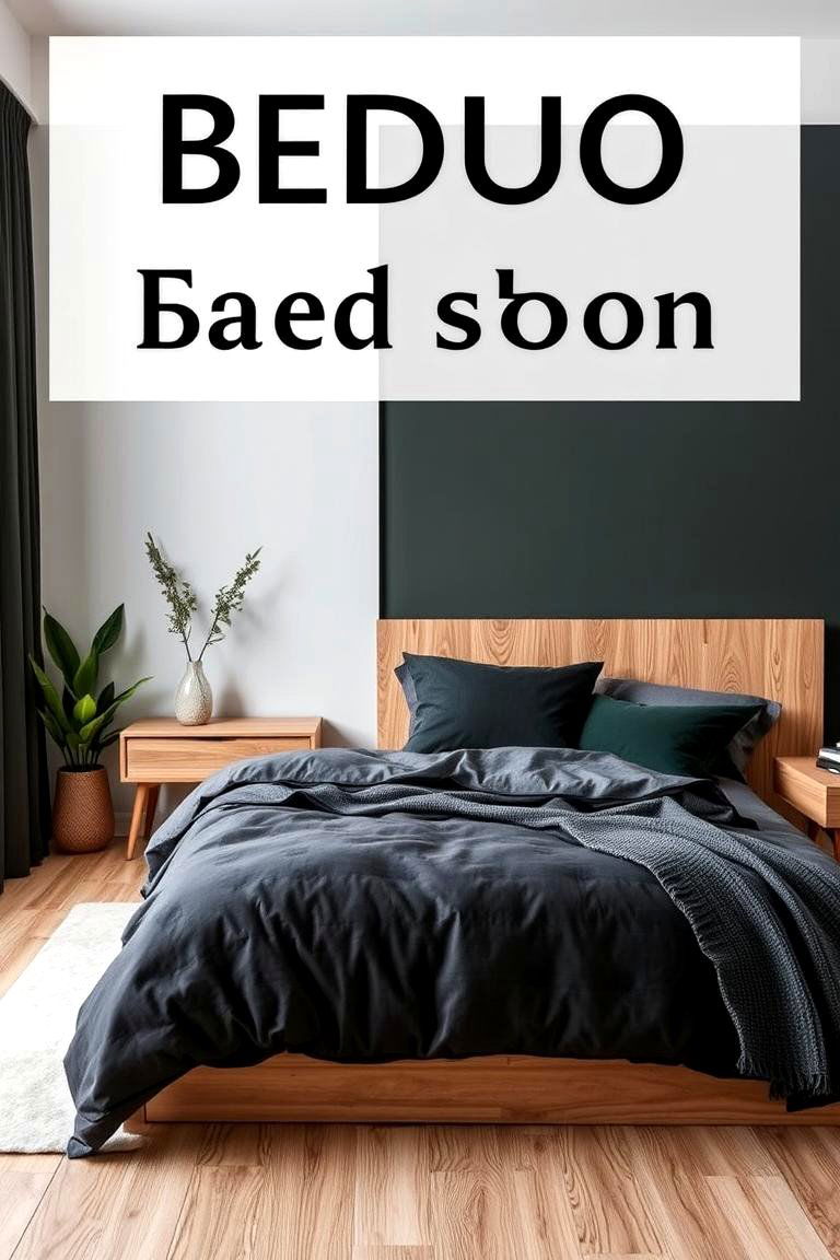 Dark Green and Charcoal Gray Bedding - 24 Dark Green Bedroom Ideas