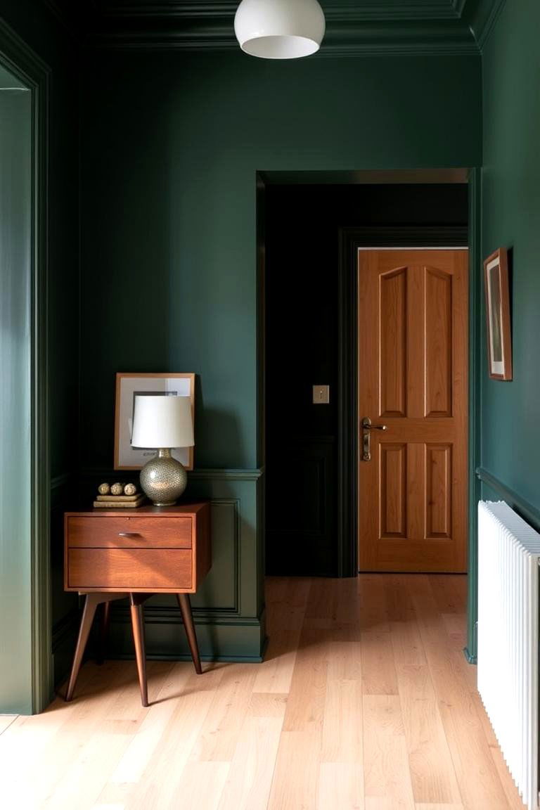 Dark Green and Light Wood Floors - 24 Dark Green Accent Wall Ideas