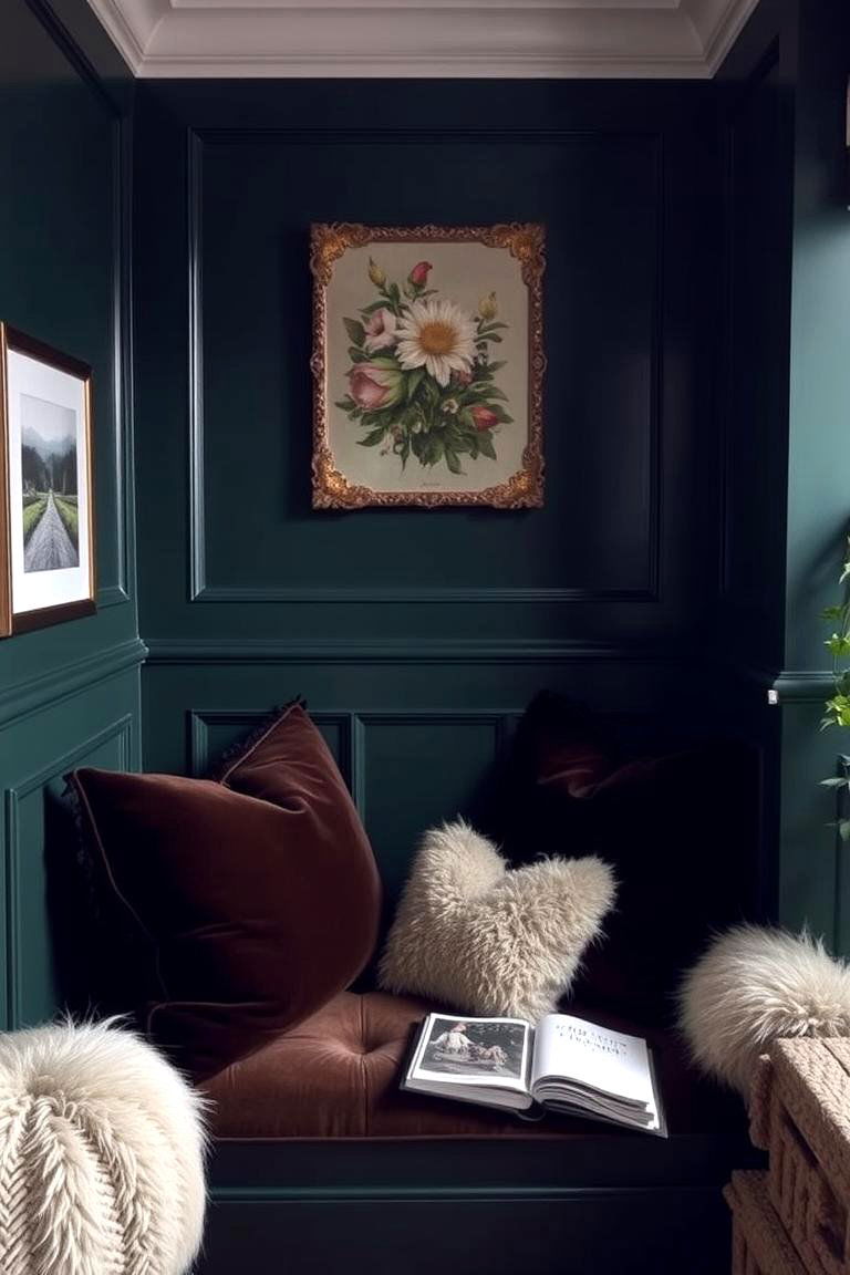 Dark Green and Velvet Cushions - 24 Dark Green Accent Wall Ideas