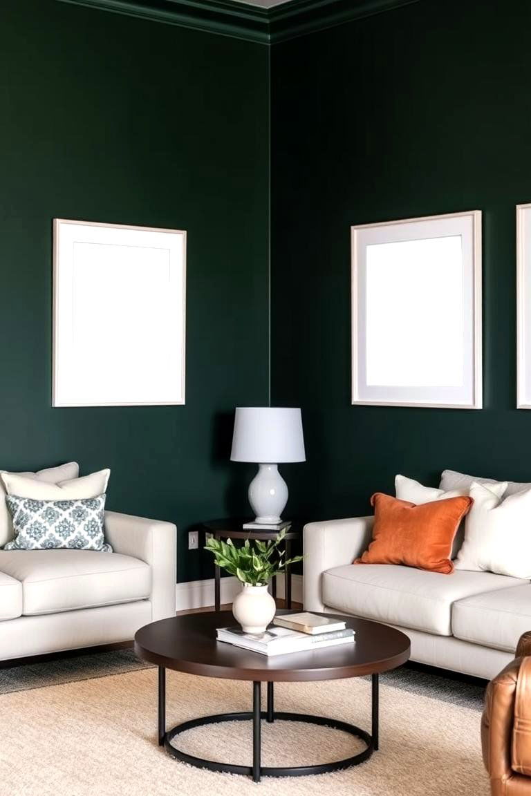 Dark Green and White Art - 24 Dark Green Accent Wall Ideas