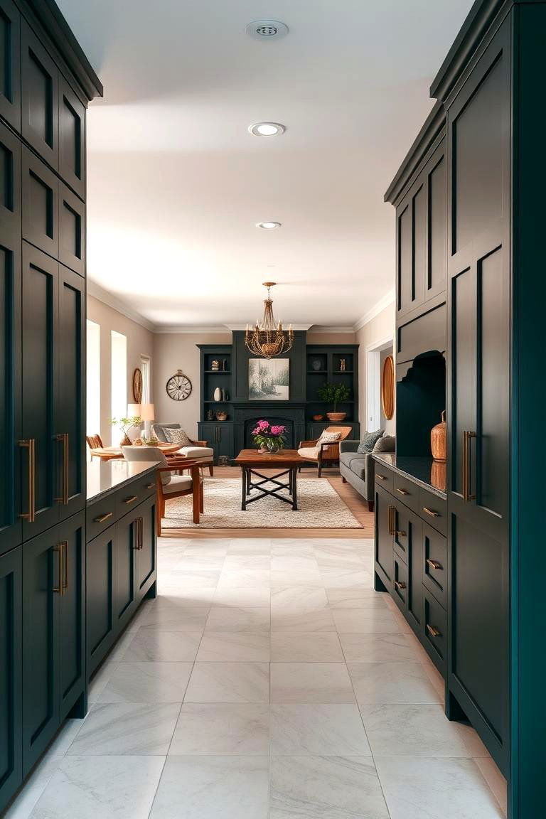 Dark Green with Open Concept Layouts - 24 Dark Green Kitchen Ideas