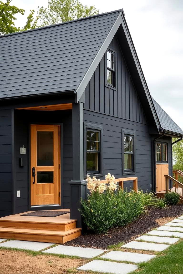 Dark Grey or Black Exterior Color Scheme - 24 modern cottage house exterior ideas