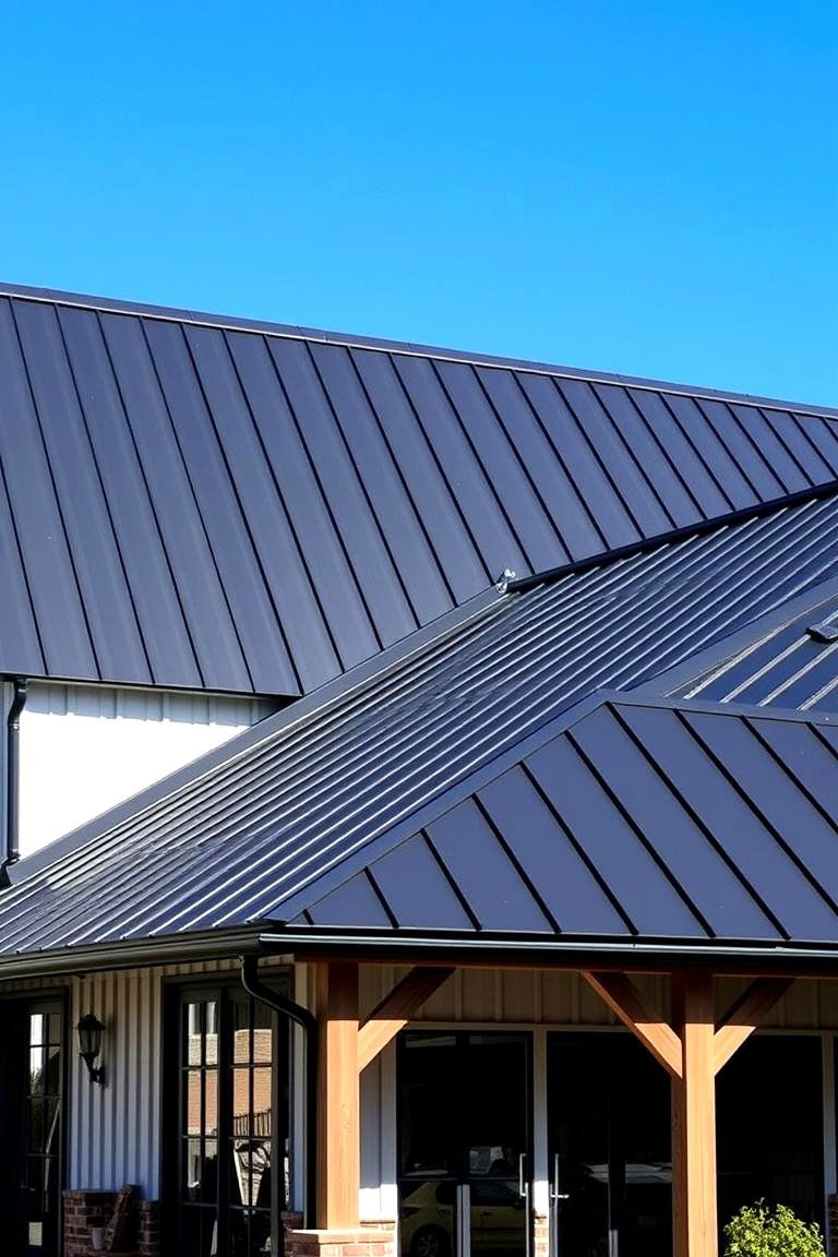 Dark Metallic Roof - 24 Barndominium Exterior Ideas