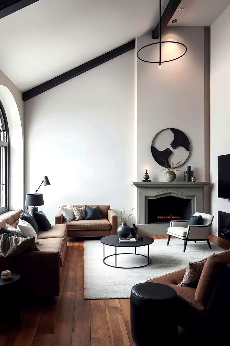 Dark Minimalist Gothic - 24 Gothic Living Room Ideas