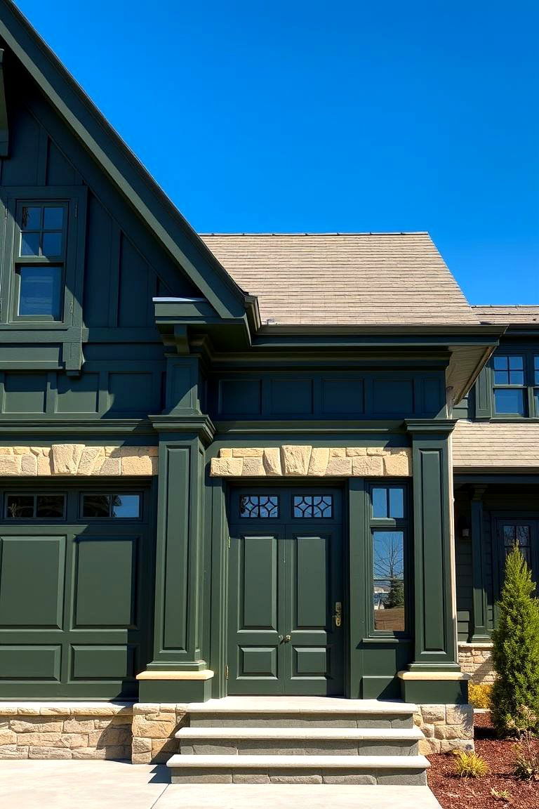 Dark Olive Depth - 24 Dark Green Exterior Paint Color Schemes