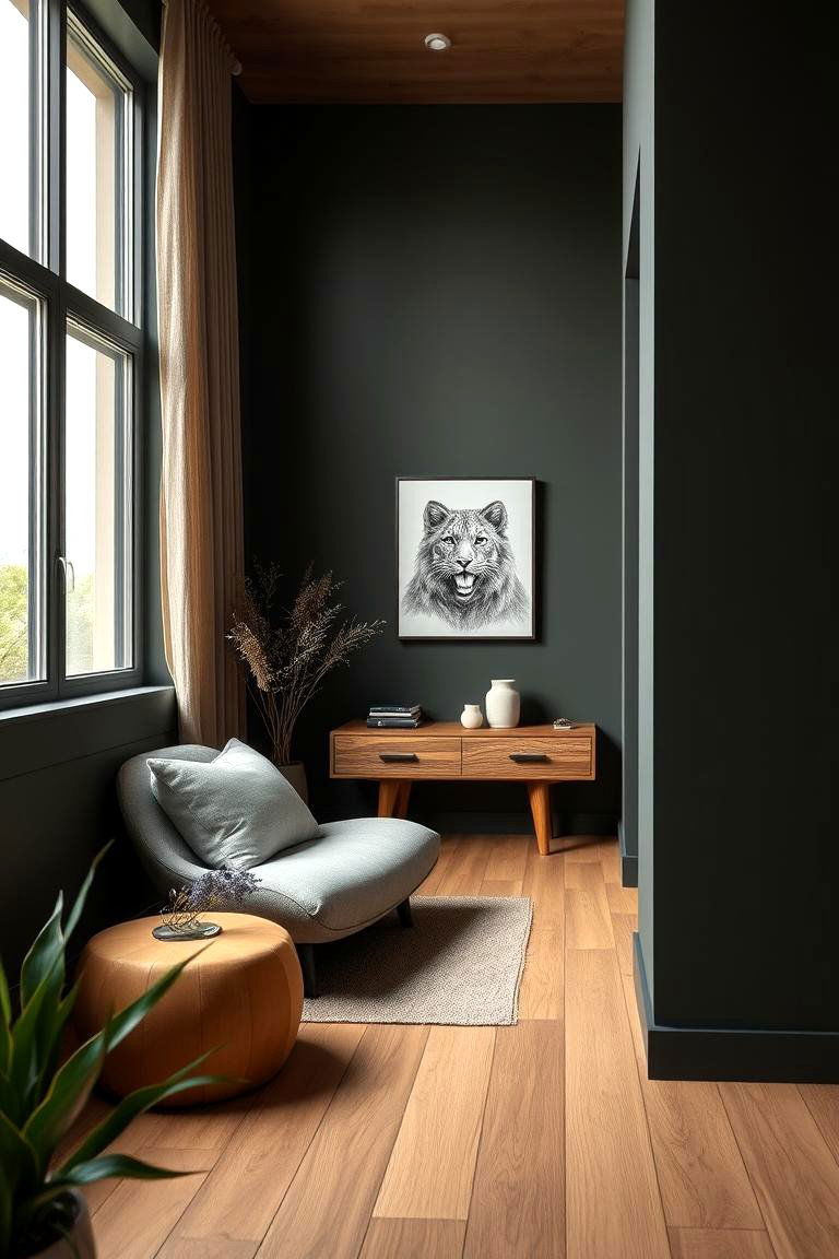 Dark Olive and Wood Harmony Home - 24 Dark Olive Green House Designs