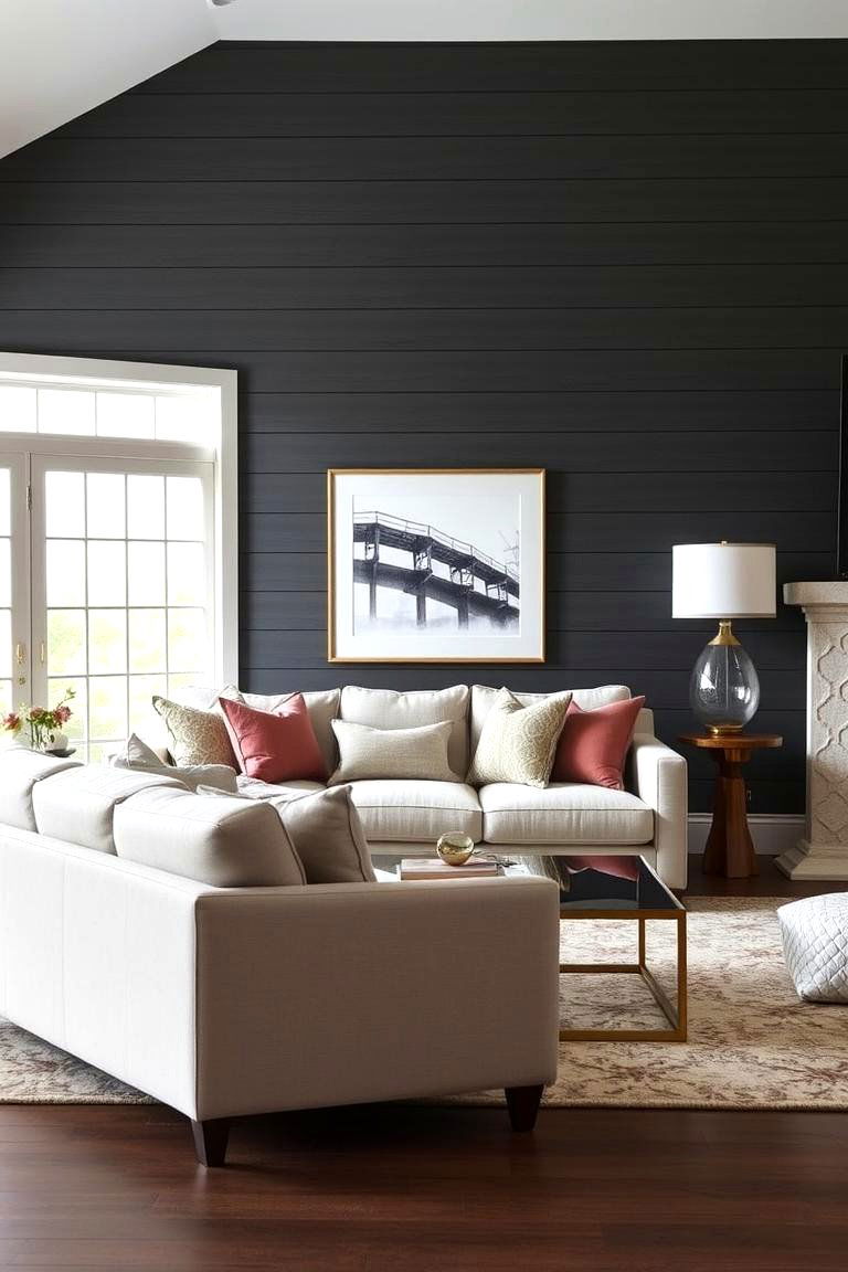 Dark Painted Shiplap Drama - 24 Shiplap Wall Ideas