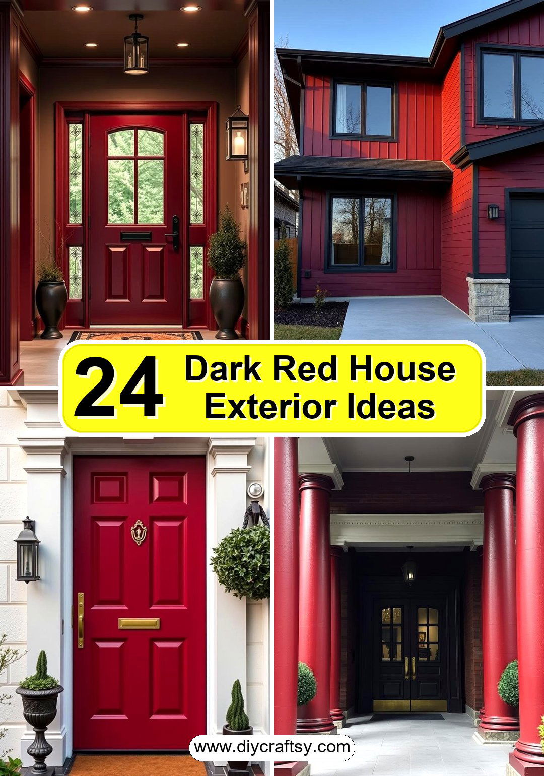 Dark Red House Exterior Ideas