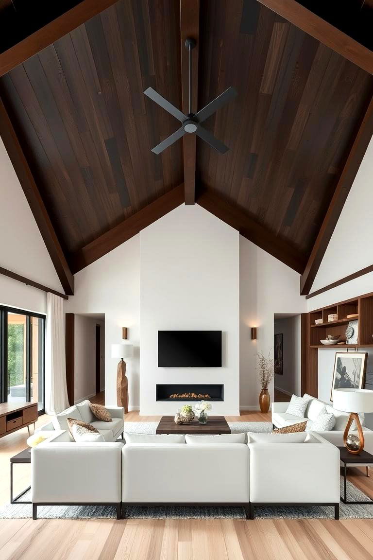 Dark Stained Beams for a Modern Touch - 24 Decorative Ceiling Beam Ideas