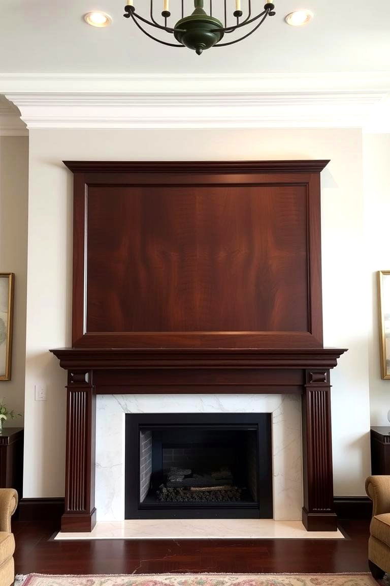 Dark Stained Wood Mantel - 24 Wood Mantel Ideas