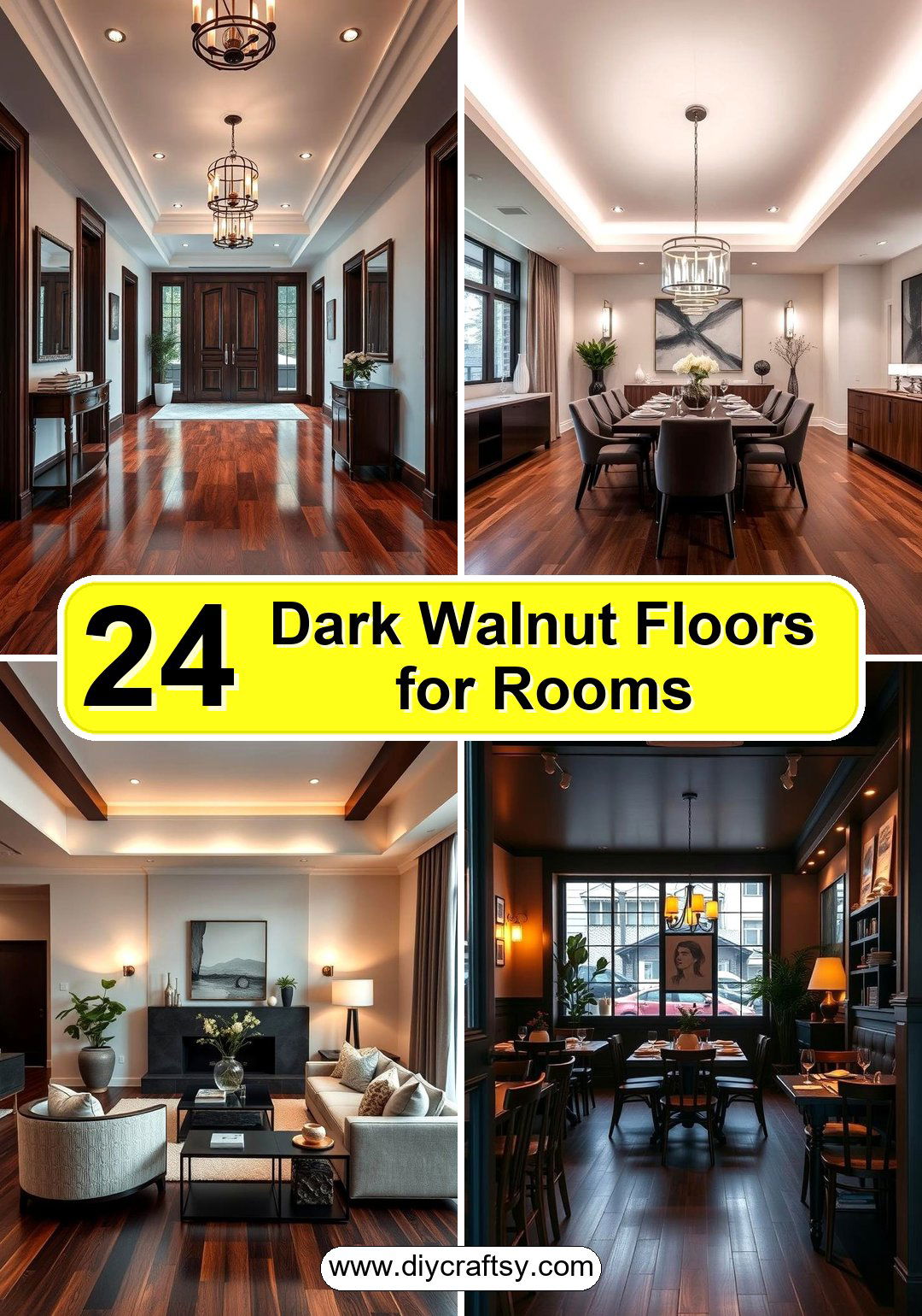 Dark Walnut Floors for Rooms