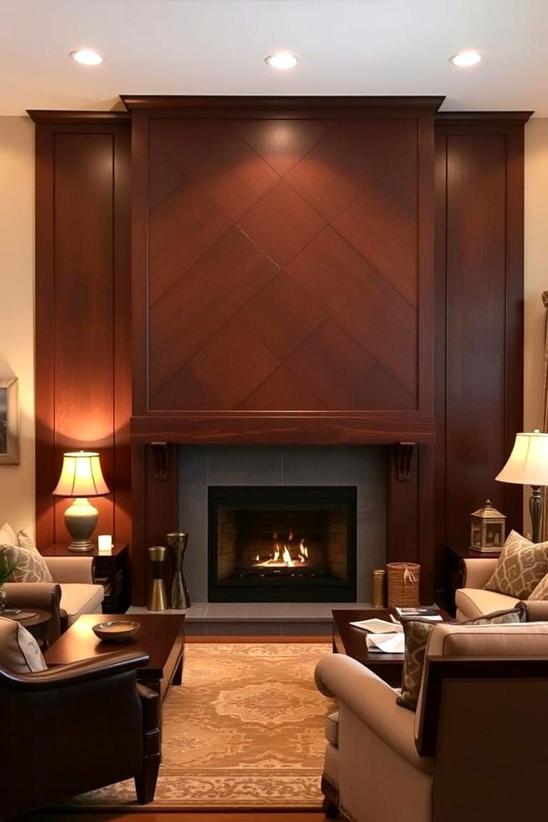 Dark Wood Accents for a Cozy Vibe - 24 Fireplace Wall Ideas