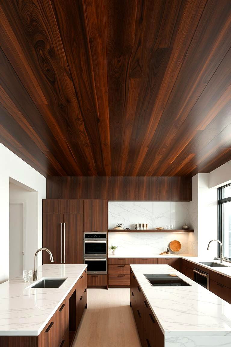 Dark Wood Ceiling - 24 Wood Ceiling Kitchen Ideas