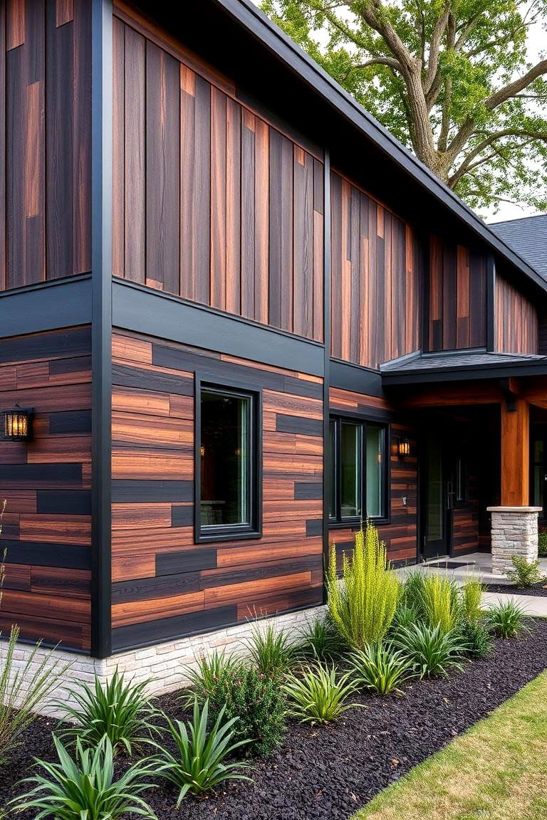 Dark Wood Composite Siding - 24 Modern Siding Ideas for a Contemporary Home