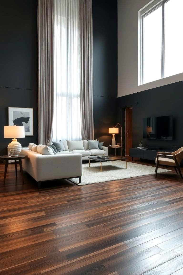 Dark Wood Flooring - 24 Living Room Flooring Ideas