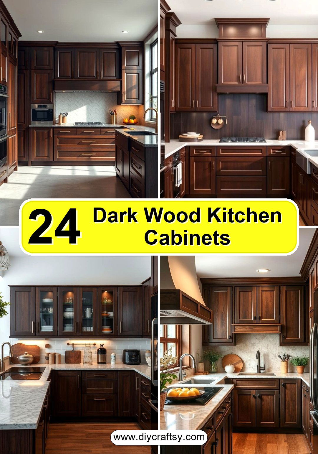 Dark Wood Kitchen Cabinets