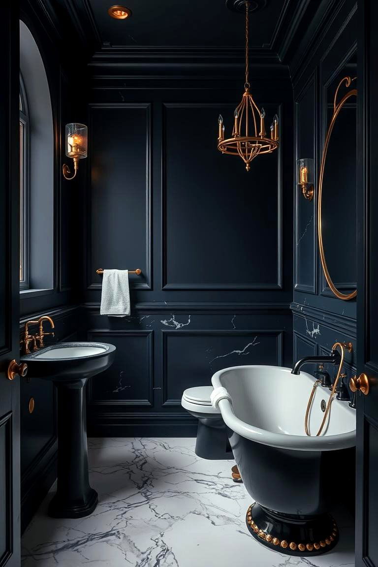 Dark and Moody Bathroom - 24 Eclectic Bathroom Ideas