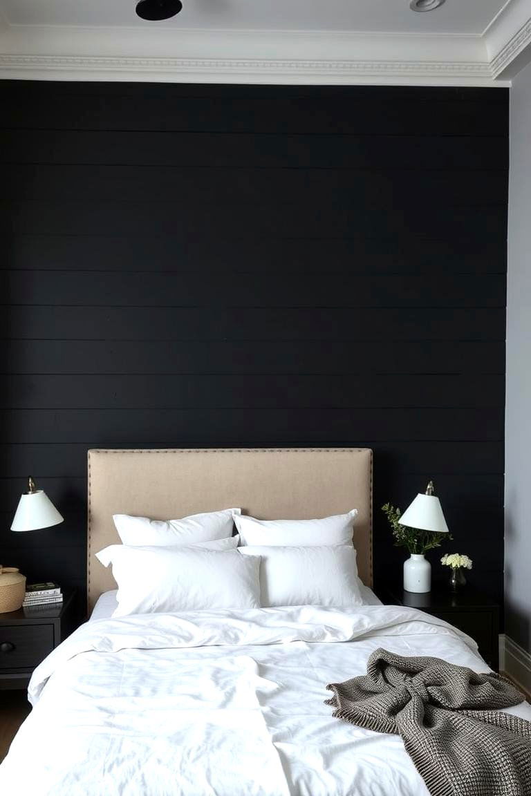 Dark and Moody Shiplap for Drama - 24 Shiplap Bedroom Ideas