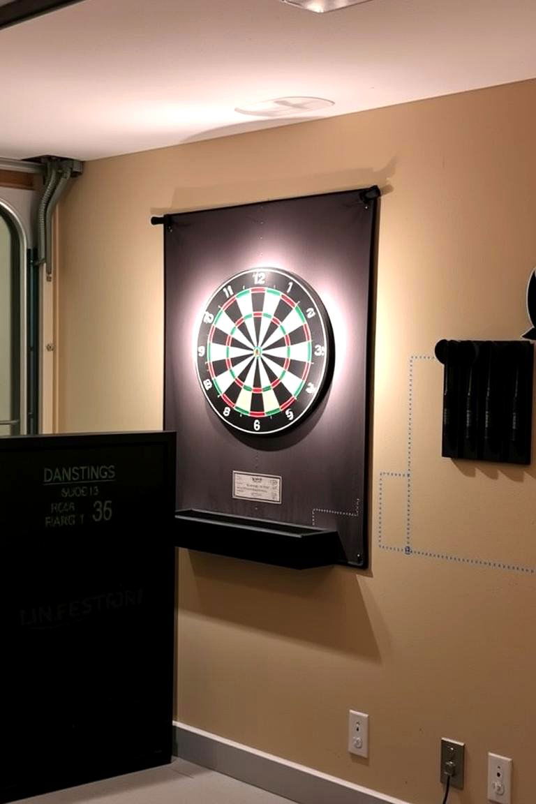Darts Corner - 24 Garage Game Room Ideas