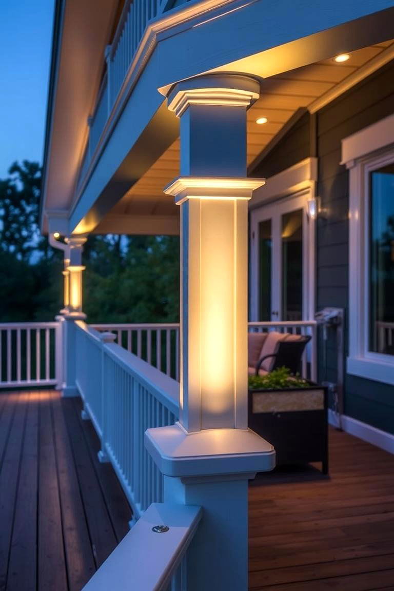 Deck Post Lights for Subtle Glow - 24 Deck Lighting Ideas