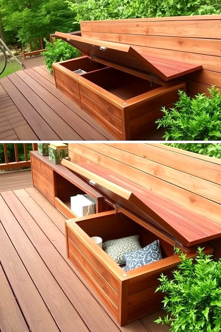Deck with Built In Storage - 24 Wood Deck Ideas
