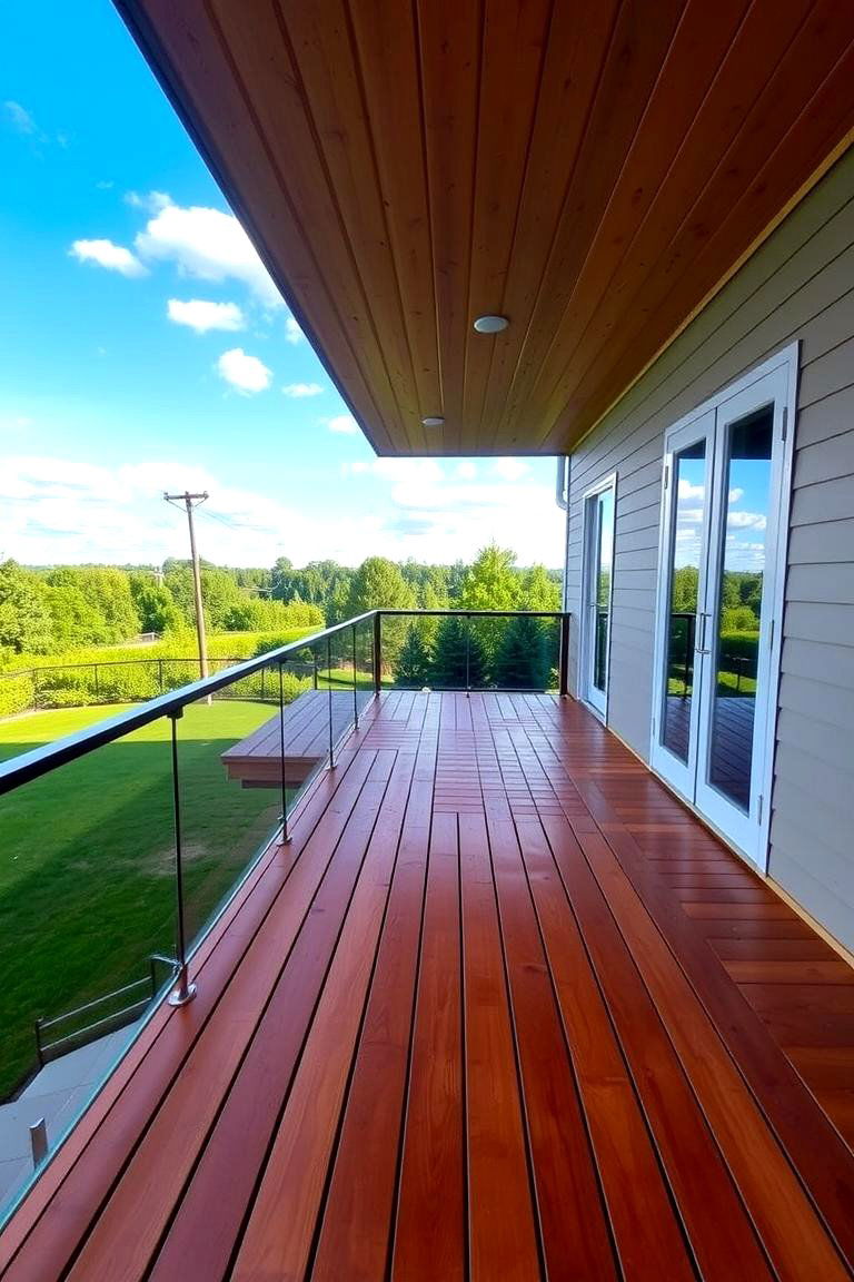 Deck with Glass Railing - 24 Modern Backyard Ideas