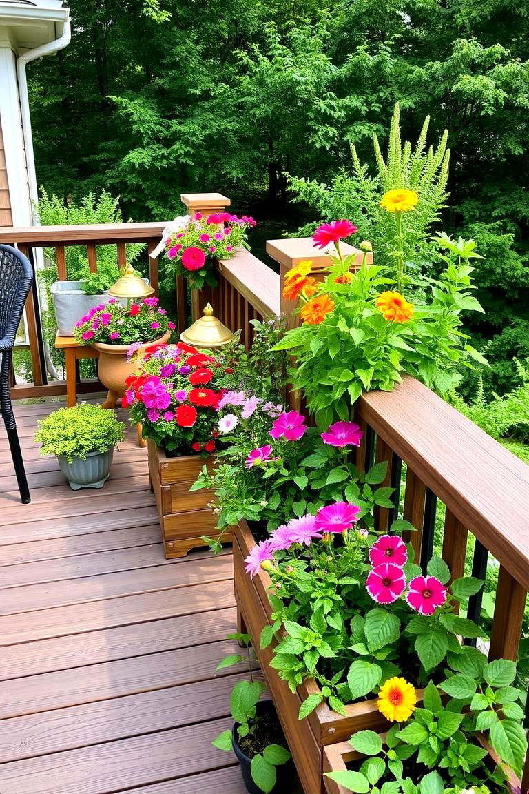 Deck with Integrated Planters - 24 Small Deck Ideas