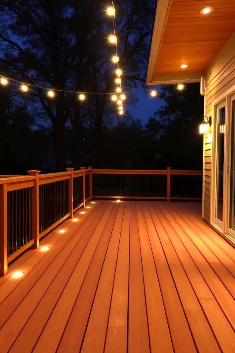 Deck with Outdoor Lighting - 24 Wood Deck Ideas