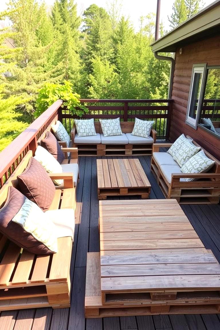 Deck with Pallet Furniture - 24 Backyard Deck Ideas on a Budget
