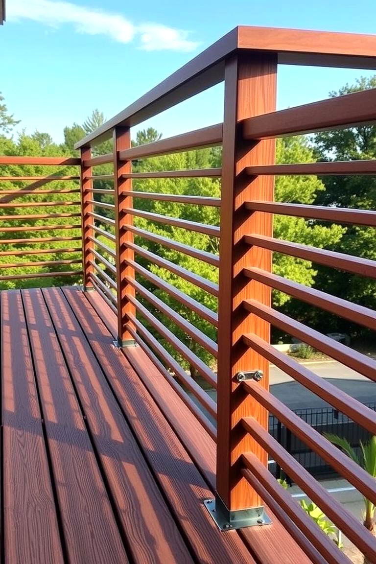 Deck with Unique Railing Designs - 24 Wood Deck Ideas