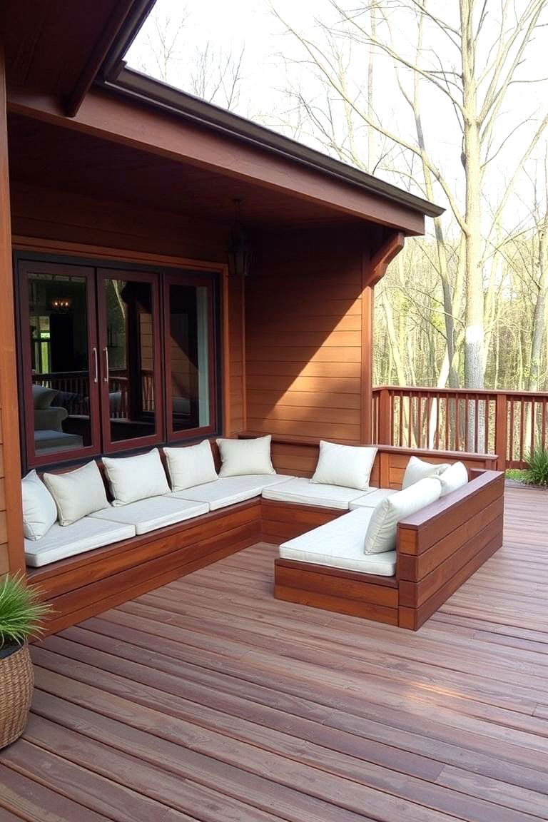 Deck with a Sunken Lounge Area - 24 Wood Deck Ideas